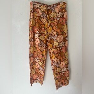 Billabong The Salty Blonde Floral Wide Leg Pants Size 31 Boho Retro 70s